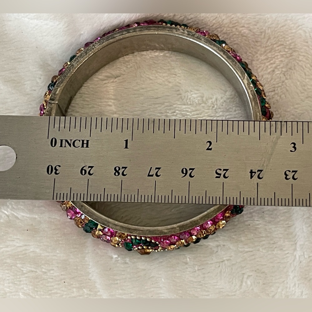 Vintage wedding bangle, bracelets, rhinestone, glitter silver gold bright - Picture 8 of 8